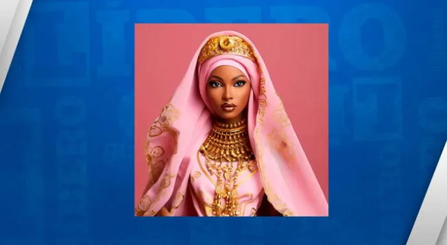 Barbie con el atuendo y apariencia de una ciudadana de Sudan.