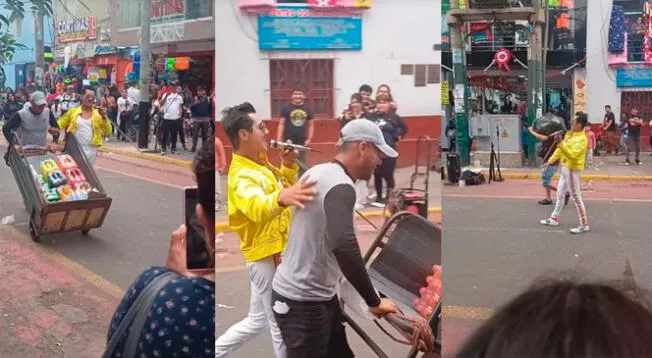 Un imitador de Freddie Mercury captó la atención de las personas en Gamarra.