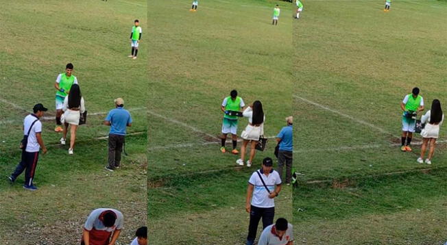 Una joven sorprendió a su pareja regalándole nuevos bonitos para su partido.