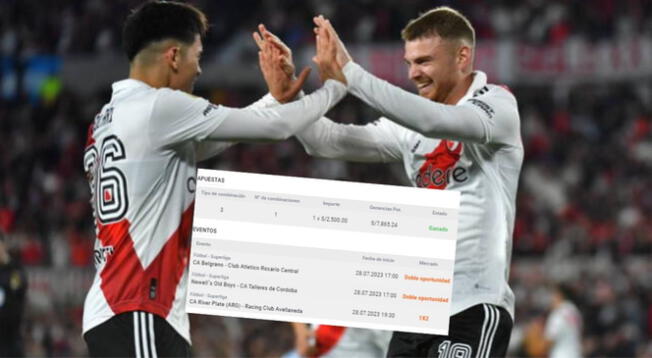 Un afortunado fanático ganó gran cantidad de dinero al apostarle al triunfo de River Plate.