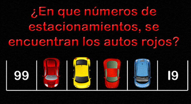 Ubica qué números están debajo de los autos en le desafío