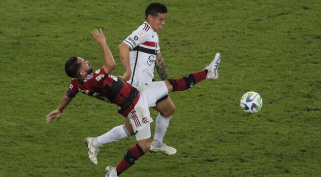 Sao Paulo, con James, se enfrentó al Flamengo por el Brasileirao.