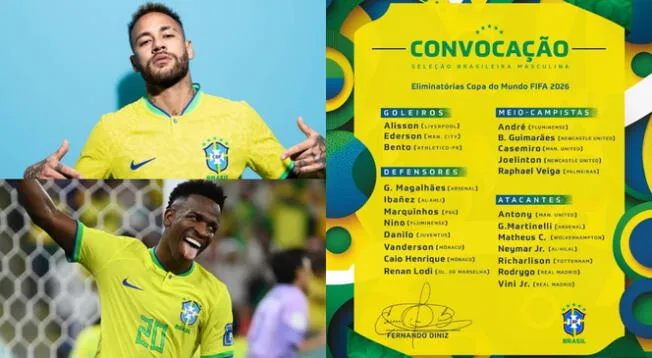 Brasil dio su lista de convocados para enfrentar a Perú.