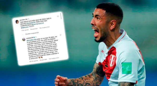 Sergio Peña se peleó en redes sociales con un hincha de la selección peruana