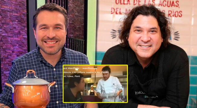 Gastón Acurio visitó el primer restaurante de Giacomo Bocchio y se animó a comer los platos que preparó el jurado de 'El gran chef famosos'.