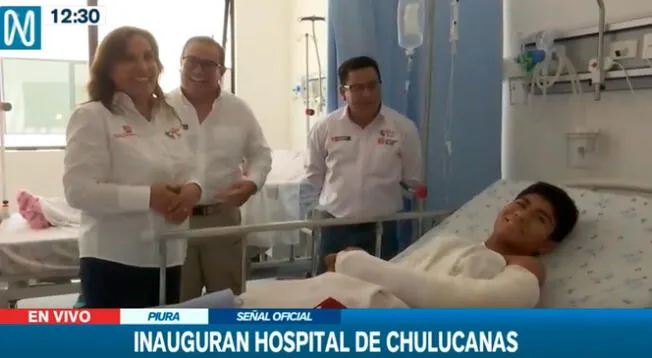 Dina Boluarte visitó el nuevo hospital de Chulucanas y se llevó una grata sorpresa con un paciente.