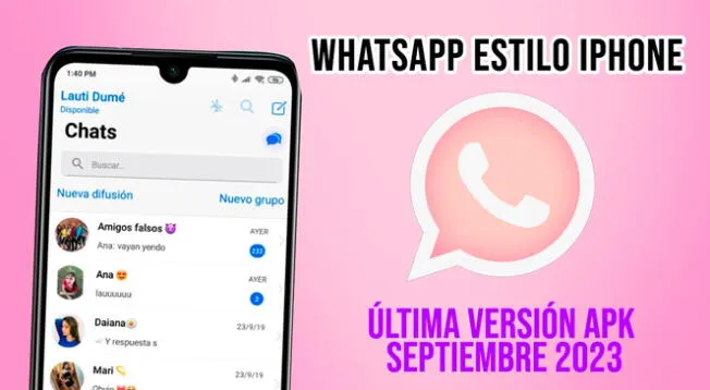 WhatsApp estilo iPhone para Android 2023 APK descarga la última versión para septiembre 2023 totalmente gratis y seguro.