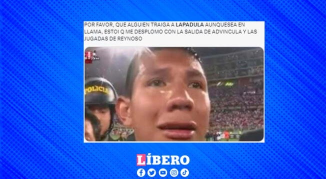 "Por favor que traigan a Lapadula, aunque sea en llamada" es el titular de este meme.