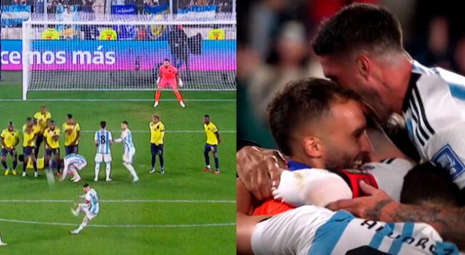 Lionel Messi puso el 1-0 para Argentina ante Ecuador.