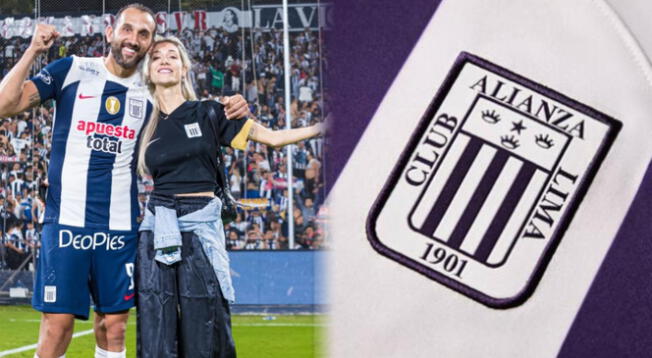 La pareja de Hernán Barcos se pronunció sobre la nueva camiseta morada de Alianza Lima.