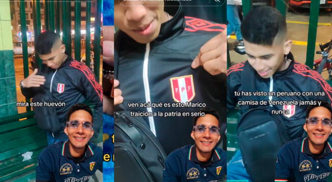 El joven venezolano fue cuestionado por sus compatriotas por lucir esta camiseta peruana.