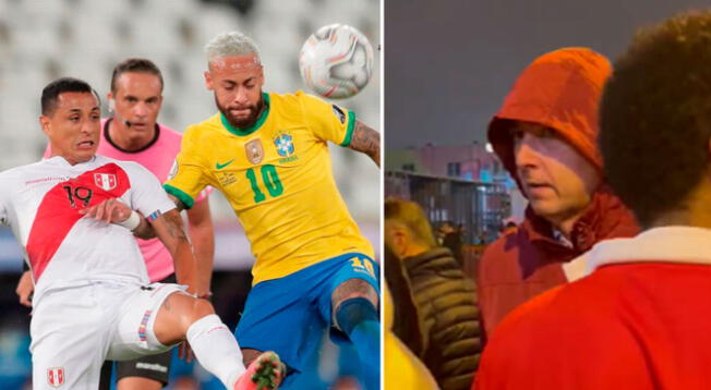 Tiago Nunes sorprendió al hacer acto de presencia en el partido de Perú vs. Brasil.