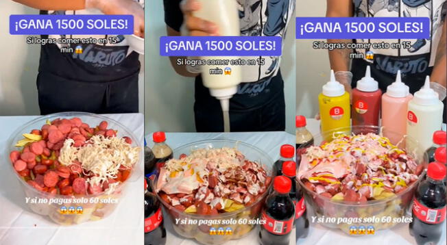 ¿Quieres participar? Podrás ganar 1500 soles si acabas una 'enorme' salchipapa.