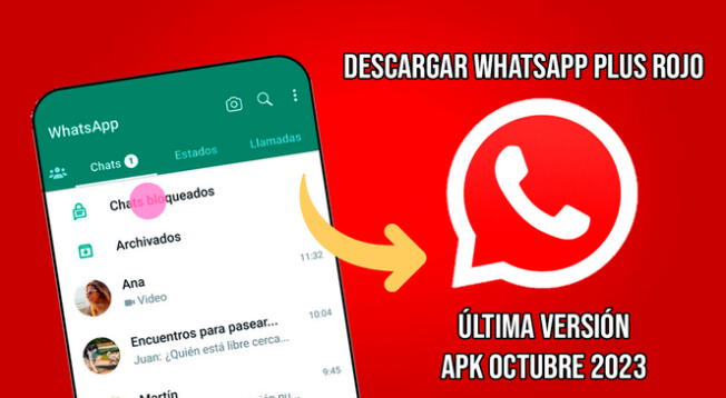 Te compartimos el link oficial de descarga de WhatsApp Plus Rojo APK última versión octubre 2023 de manera segura y sin riesgo a baneo.