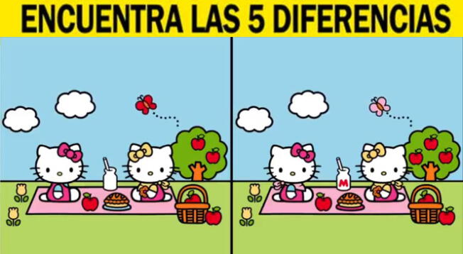 Hello Kitty: encuentra sus 5 diferencias velozmente