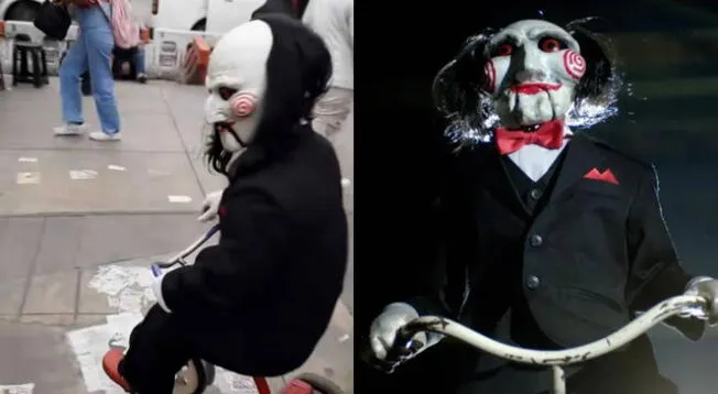 "Saw" está en Perú: hombre se disfraza de marioneta para atemorizar