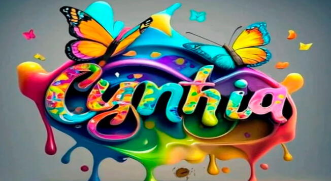 Ideogram en Google del nombre Cynthia con mariposas.