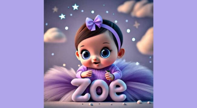 Ideograma de nombre personalizado Zoe en 3D con Inteligencia Artificial.