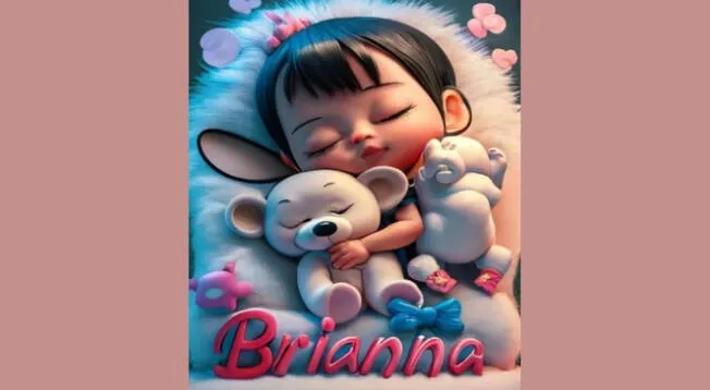 Ideograma nombre  Brianna con diseño en 3D con IA.