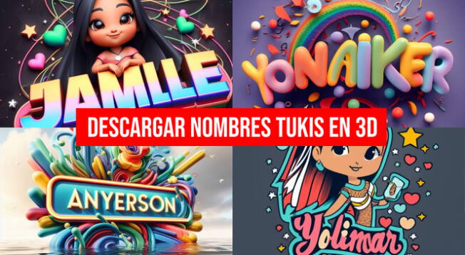 Descarga nombres 'tukis' en 3D gratis con la IA de Ideogram.