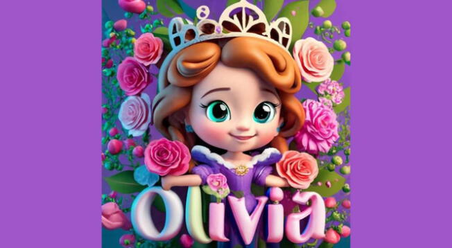 Nombre de Olivia en 3D con Ideogram.