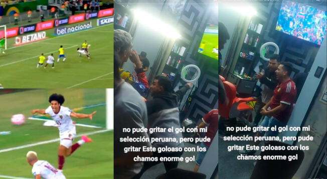 Hincha peruano celebró empate de Venezuela ante Brasil por las Eliminatorias 2026.