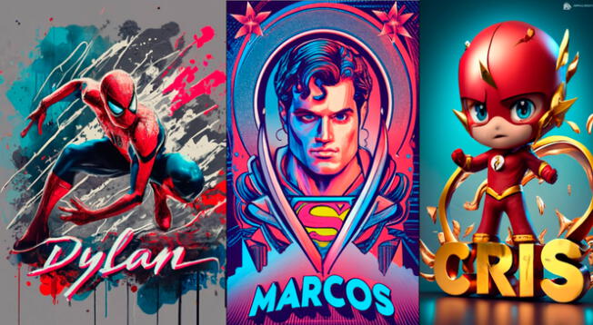 Descarga 10 diseños de superhéroes de Marvel y DC creados con IA. Foto: IdeoGram