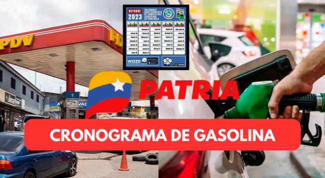 Consulta el cronograma de gasolina para octubre 2023 completo.