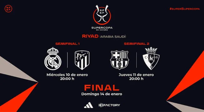 Así se jugará la Supercopa de España 2024 con Real Madrid y Barcelona de protagonistas