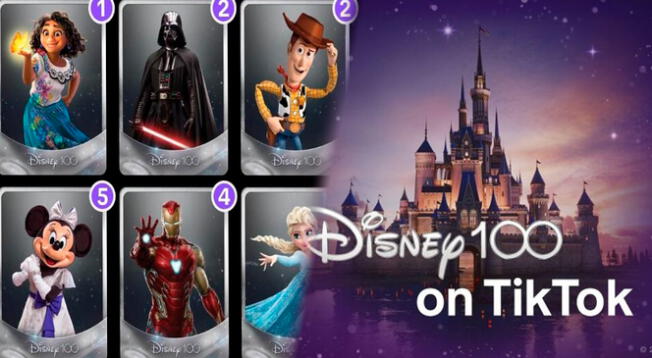 Conoce todas las tarjetas que ofrece Disney 100 en Tiktok y cómo conseguirlas.