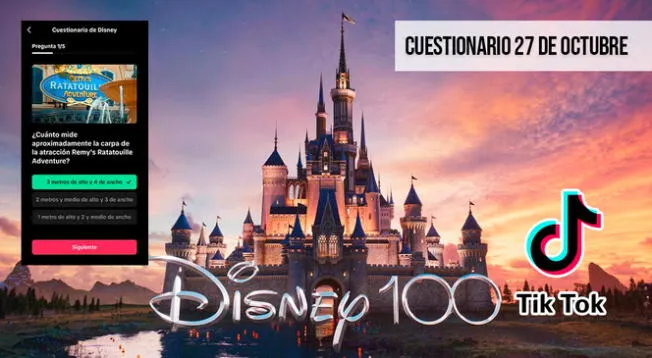 ¡Consigue tus cartas! Revisa las respuestas correctas del cuestionario de Disney 100 en TikTok para HOY, viernes 27 de octubre.