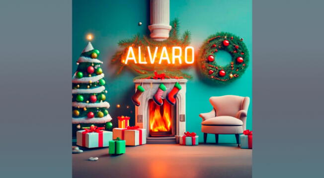 Nombre 'Álvaro' en 3D con Inteligencia Artificial gratis para Navidad.