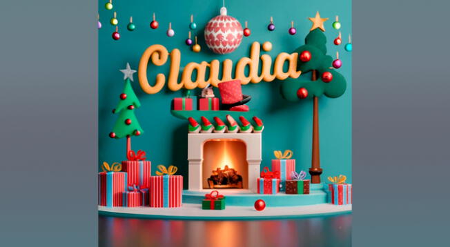 Ideogram AI de nombre 'Claudia' en 3D gratis con Inteligencia Artificial.