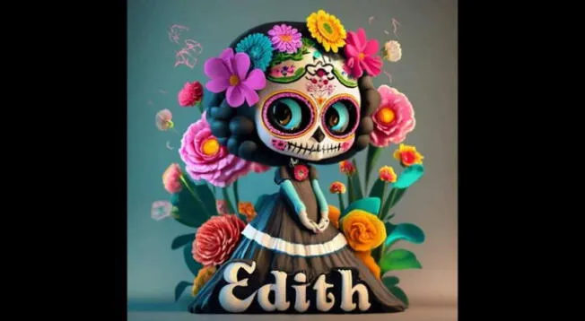 Catrina con el nombre de Edith en 3D fue realizado con Ideogram. Catrina con el nombre de Edith en 3D fue realizado con Ideogram.