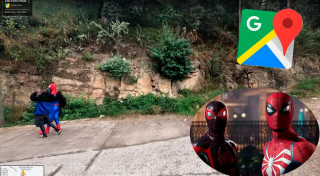 Las cámaras de Street View y Google Maps captaron esta curiosa ecena de Miles Morales y Peter Parker.