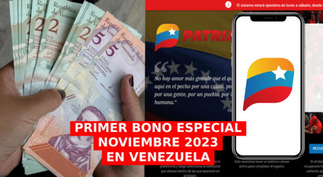 Detalles el pago del Primer Bono Especial noviembre 2023