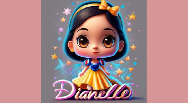 Descarga nombre 'Dianelle' con diseño personalizado de 'Blanca Nieves' en 3D. Descarga nombre 'Dianelle' con diseño personalizado de 'Blanca Nieves' en 3D.