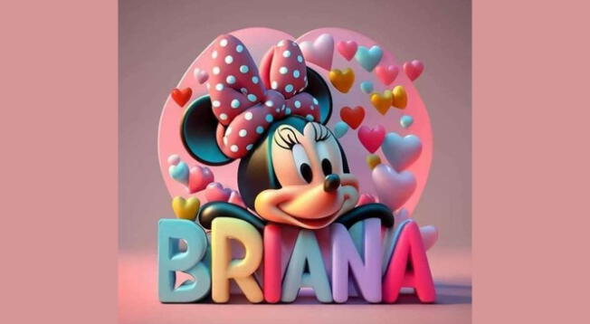 Nombre de Briana con diseño de Minnie de Disney con Inteligencia Artificial. Nombre de Briana con diseño de Minnie de Disney con Inteligencia Artificial.