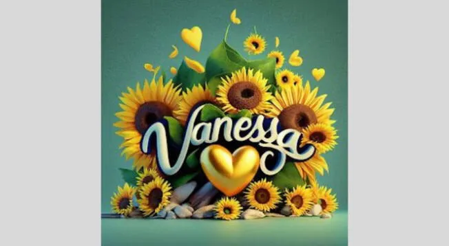 Descarga un bonito diseño 3D para regalarle en primavera a tu pareja si se llama Vanessa.