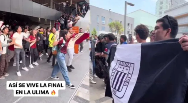 Estudiantes de la Universidad de Lima realizaron un duelo de barras previo al Alianza vs Universitario.