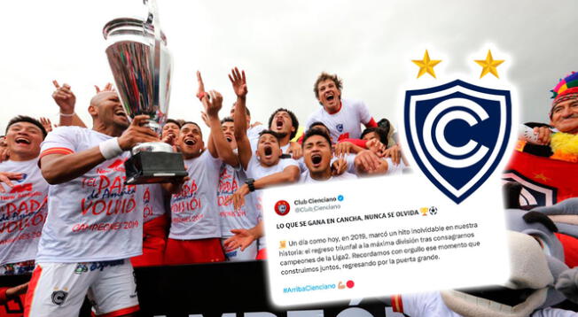 Cienciano recordó su ascenso a Primera División en la temporada 2019