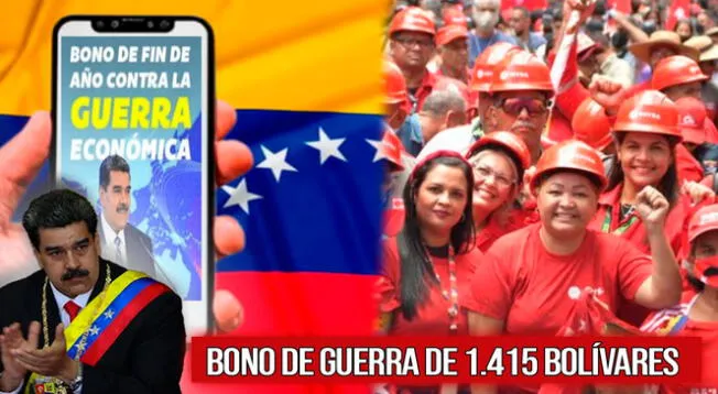 Conoce cómo cobrar los 1.415 bolívares del Bono de Guerra Económica de fin de año para trabajadores públicos.