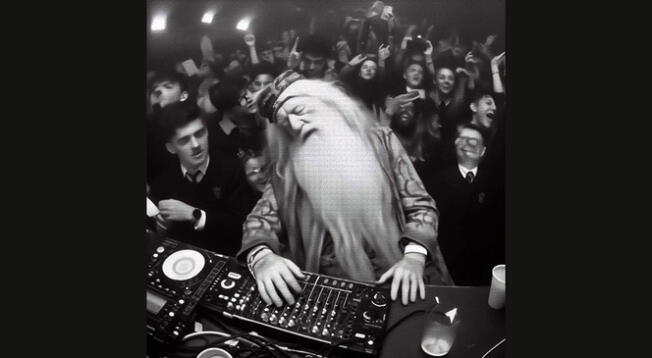 Dumbledore también se animó a mezclar música en vivo.