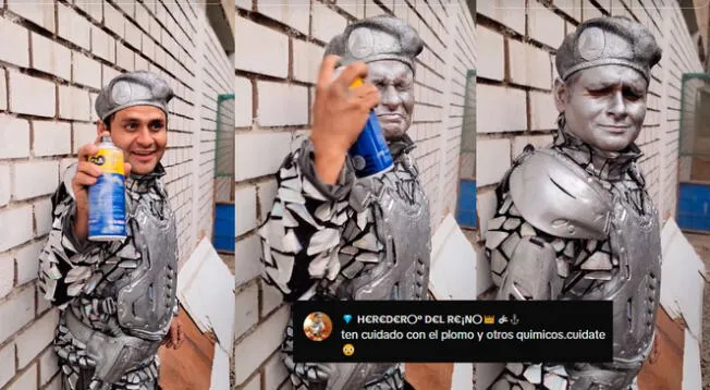 Robotín alerta a sus fans al revelar cómo se maquilla para sus shows callejeros. Video sorprende en TikTok.