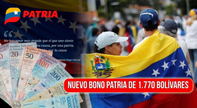 Conoce quiénes reciben el nuevo bono patria de 1.770,00 bolívares a través del Sistema Patria en Venezuela.
