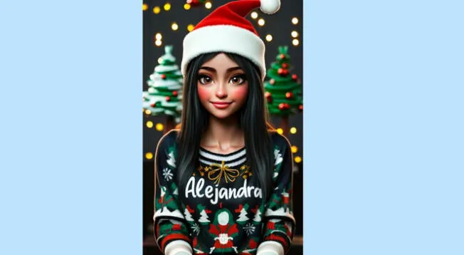 Descarga gratis el nombre Alejandra con diseño de IA para esta Navidad.