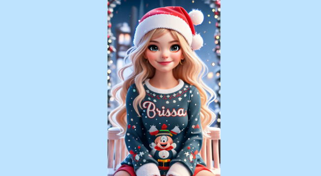 Descarga el nombre Brissa con diseño personalizado para Navidad con IA.