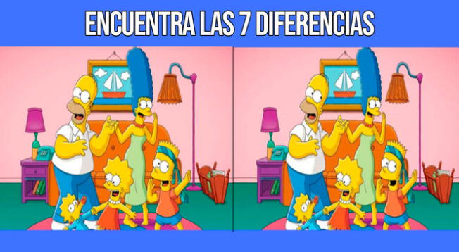 Solo tienes 7 segundos para encontrar las 7 diferencias entre ambas imágenes de 'Los Simpson'.
