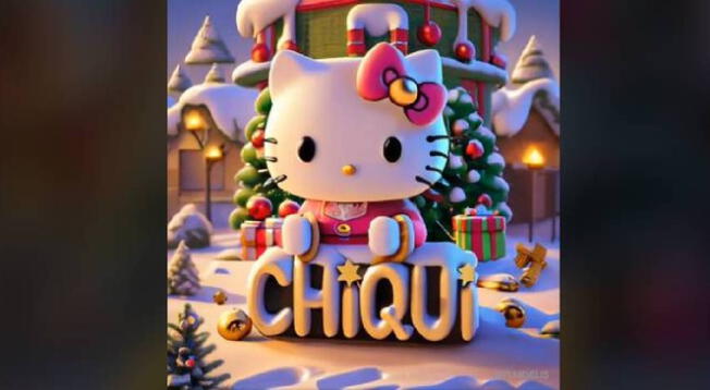 Hello Kitty en Navidad 2023: descubre las fotos más temáticas con la IA