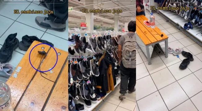 Los ladrones se llevaron zapatillas de 20 soles y dejaron las suyas en conocido centro comercial.